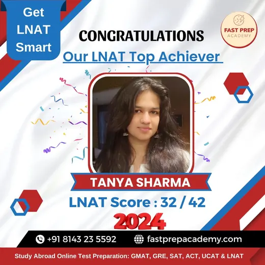 Tanya Sharma, LNAT score 32 out of 42, 2024